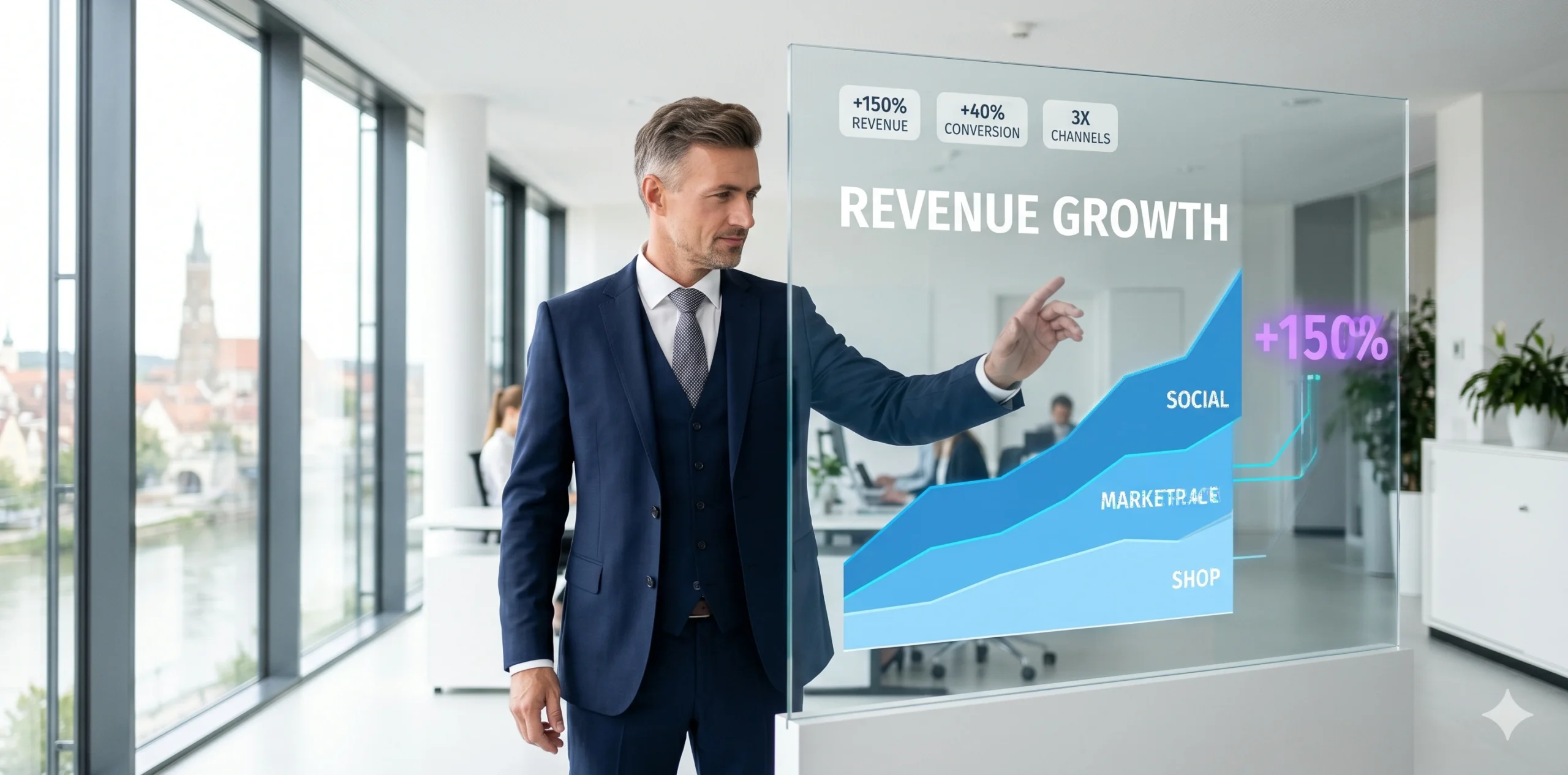 Multichannel 150 Prozent Umsatzwachstum Multichannel E-Commerce steigert Umsatz um durchschnittlich 150 Prozent — Newmountains.IT visualisiert Wachstum für KMU