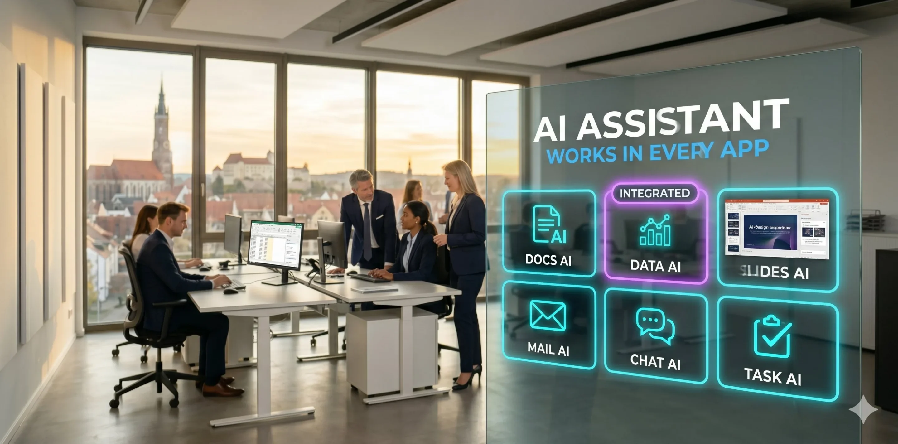 Microsoft Copilot KI-Assistent in Word Excel Outlook Teams PowerPoint — Zeitersparnis durch KI für KMU