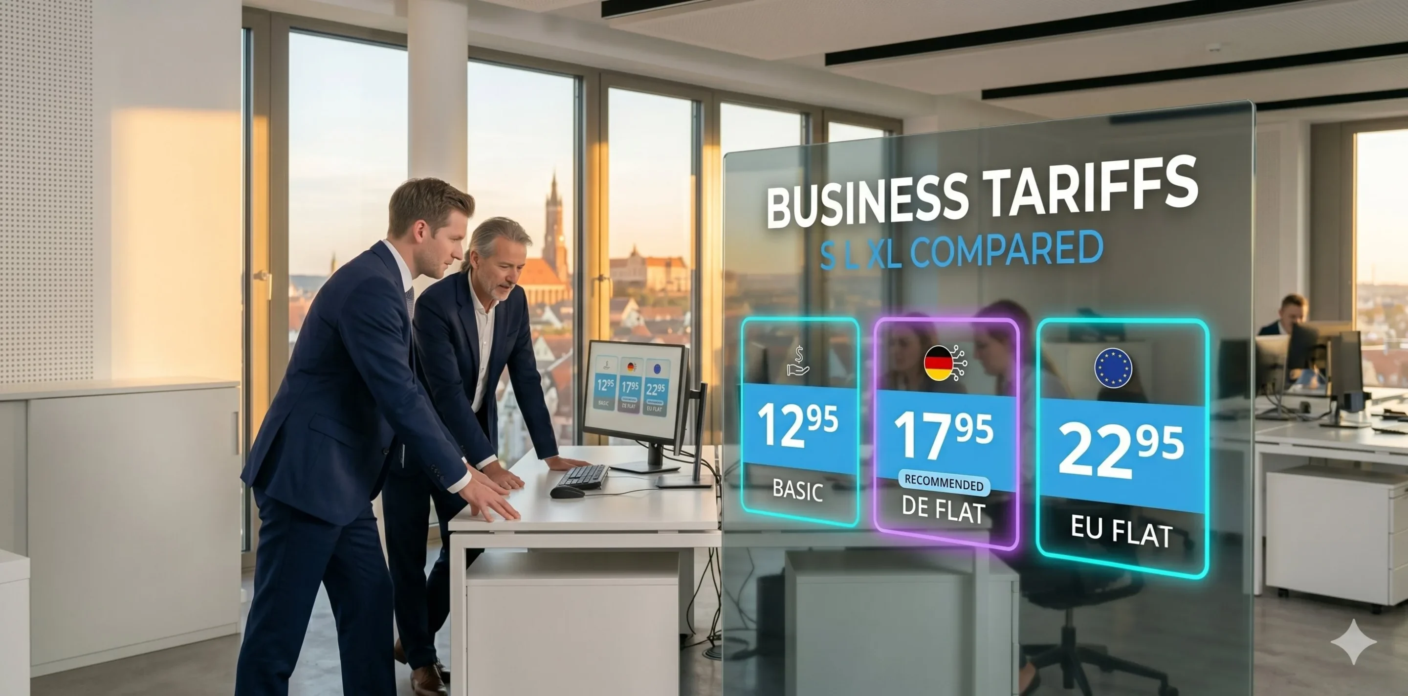 Sipgate Tarife business S L XL im Vergleich mit Preisen und Features — Newmountains.IT zeigt welcher Tarif für welches KMU passt