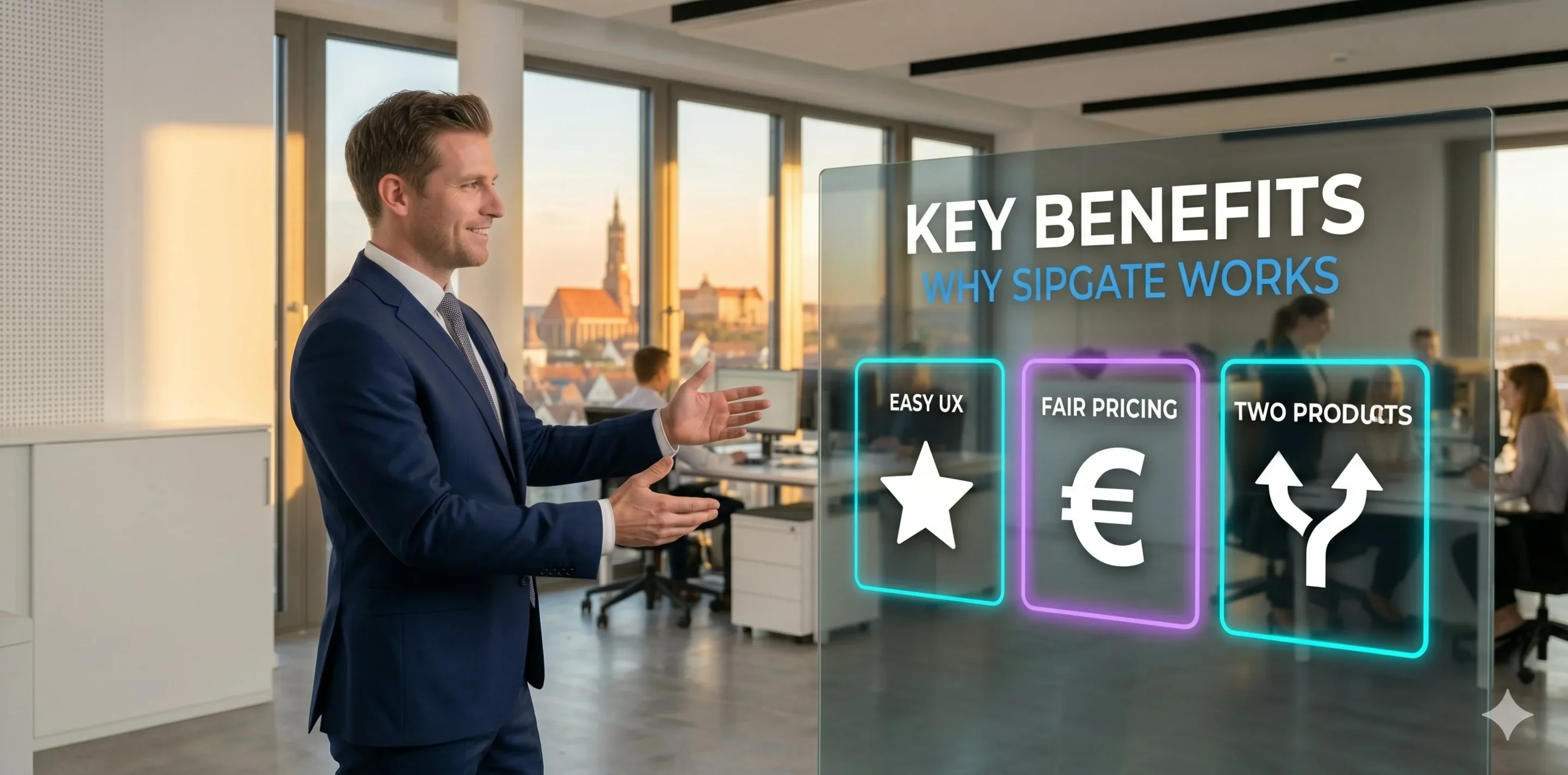Sipgate Vorteile — einfache Bedienung faire KMU-Preise und zwei Produkte Team und Trunking für deutsche Unternehmen
