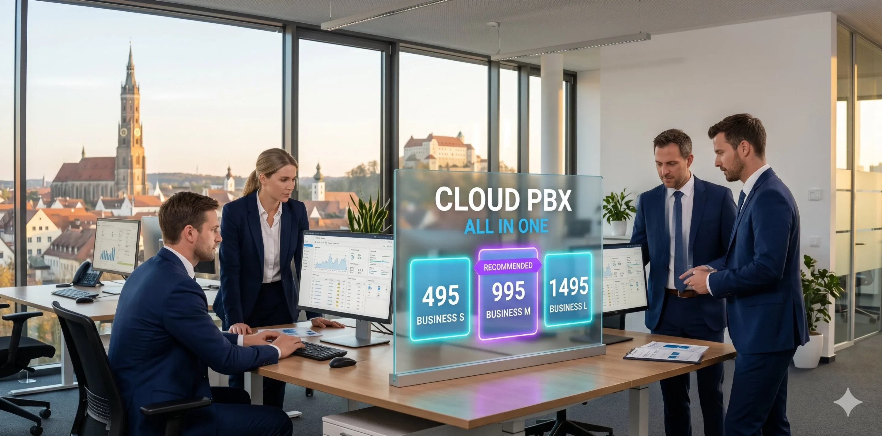 easybell Cloud-Telefonanlage Classic und Pro seat-paketbasiert mit IVR Analytics und App für KMU